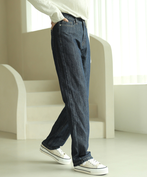 BBAEBBAE(ペッペ)の「ワイドインディゴデニムパンツ(デニムパンツ・レディース・ブルー・38/36/34/32/30/26/28)」の3枚目の写真