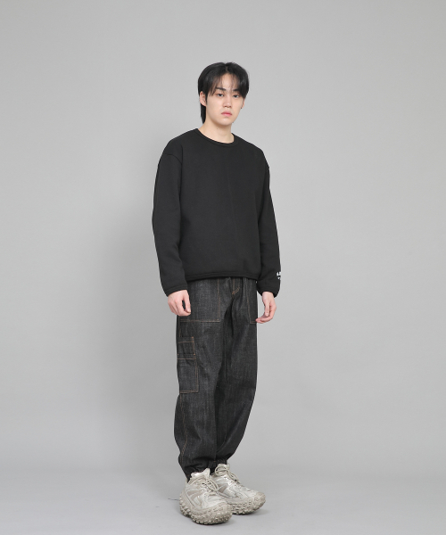 SAINTCREW（セントクルー）の「ツーレイヤーワイドカーゴジョガーパンツ W2-308J ブラックデニム（デニムパンツ・メンズ・その他・MEDIUM/LARGE/X-LARGE）」の14枚目の写真