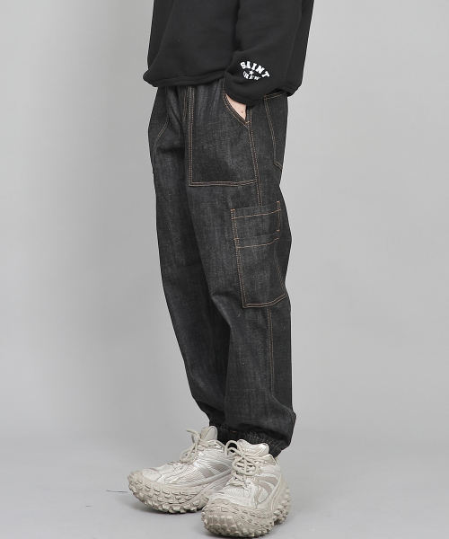SAINTCREW（セントクルー）の「ツーレイヤーワイドカーゴジョガーパンツ W2-308J ブラックデニム（デニムパンツ・メンズ・その他・MEDIUM/LARGE/X-LARGE）」の15枚目の写真
