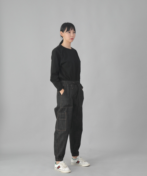 SAINTCREW（セントクルー）の「ツーレイヤーワイドカーゴジョガーパンツ W2-308J ブラックデニム（デニムパンツ・メンズ・その他・MEDIUM/LARGE/X-LARGE）」の10枚目の写真