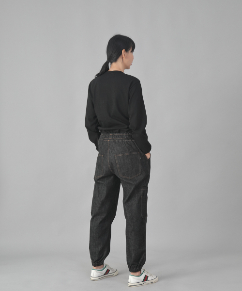 SAINTCREW（セントクルー）の「ツーレイヤーワイドカーゴジョガーパンツ W2-308J ブラックデニム（デニムパンツ・メンズ・その他・MEDIUM/LARGE/X-LARGE）」の11枚目の写真
