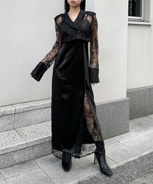 LVEU. | 【LVEU.】レースデザインジャケットアンサンブルワンピース / セットアップ ジャケット ワンピース キャミワンピ オケージョン レース モード ブラック(セットアップ)