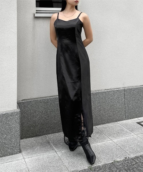 LVEU.（ラブユ.）の「【LVEU.】レースデザインジャケットアンサンブルワンピース / セットアップ ジャケット ワンピース キャミワンピ オケージョン レース モード ブラック（セットアップ・レディース・ブラック・FREE）」の6枚目の写真