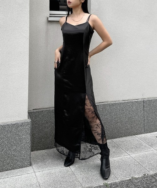 LVEU.（ラブユ.）の「【LVEU.】レースデザインジャケットアンサンブルワンピース / セットアップ ジャケット ワンピース キャミワンピ オケージョン レース モード ブラック（セットアップ・レディース・ブラック・FREE）」の7枚目の写真