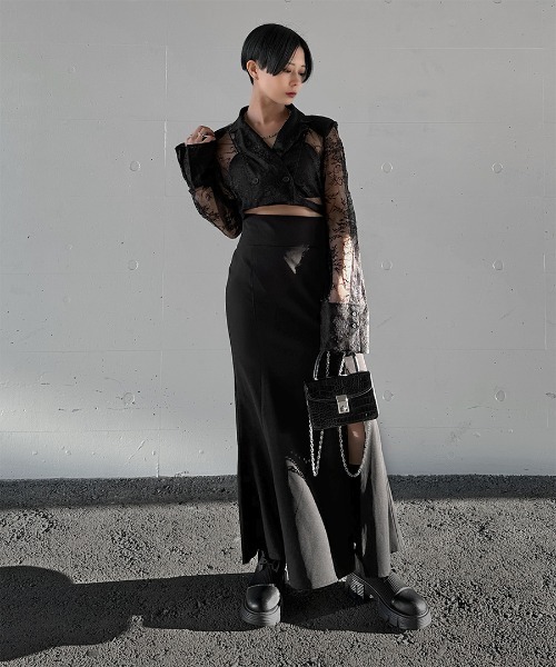 LVEU.（ラブユ.）の「【LVEU.】レースデザインジャケットアンサンブルワンピース / セットアップ ジャケット ワンピース キャミワンピ オケージョン レース モード ブラック（セットアップ・レディース・ブラック・FREE）」の10枚目の写真