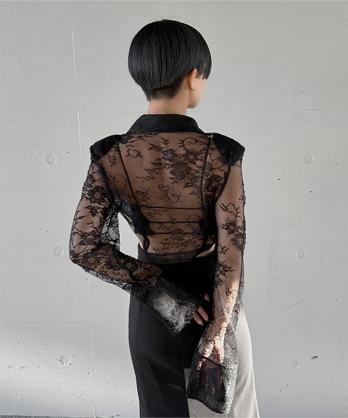 LVEU.（ラブユ.）の「【LVEU.】レースデザインジャケットアンサンブルワンピース / セットアップ ジャケット ワンピース キャミワンピ オケージョン レース モード ブラック（セットアップ・レディース・ブラック・FREE）」の13枚目の写真