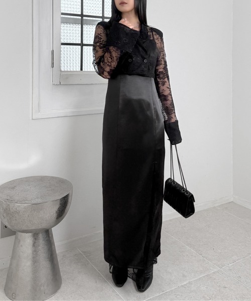 LVEU.（ラブユ.）の「【LVEU.】レースデザインジャケットアンサンブルワンピース / セットアップ ジャケット ワンピース キャミワンピ オケージョン レース モード ブラック（セットアップ・レディース・ブラック・FREE）」の17枚目の写真