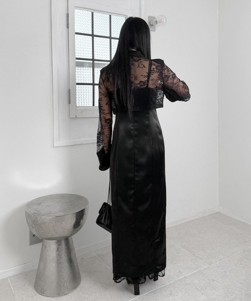 LVEU.（ラブユ.）の「【LVEU.】レースデザインジャケットアンサンブルワンピース / セットアップ ジャケット ワンピース キャミワンピ オケージョン レース モード ブラック（セットアップ・レディース・ブラック・FREE）」の19枚目の写真