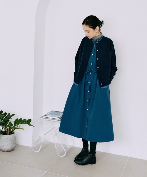 LA MARINE FRANCAISE(マリン フランセーズ)の「バイカラーカノコ編みカーディガン(カーディガン/ボレロ・レディース・オフホワイト/グレー/ネイビー・FREE)」の9枚目の写真