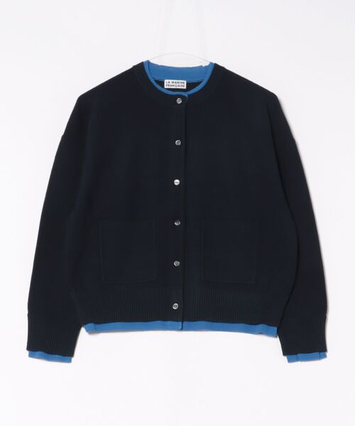 LA MARINE FRANCAISE(マリン フランセーズ)の「バイカラーカノコ編みカーディガン(カーディガン/ボレロ・レディース・オフホワイト/グレー/ネイビー・FREE)」の19枚目の写真