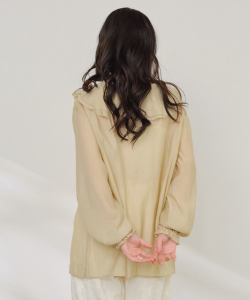 Shelly island（シェリーアイランド）の「フリルシアーブラウス（シャツ/ブラウス・レディース・ホワイト/ベージュ/ブラック・FREE）」の22枚目の写真