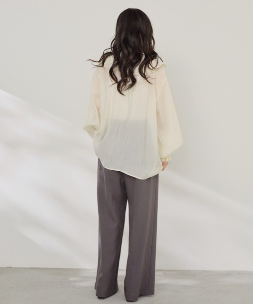 Shelly island（シェリーアイランド）の「フリルシアーブラウス（シャツ/ブラウス・レディース・ホワイト/ベージュ/ブラック・FREE）」の17枚目の写真