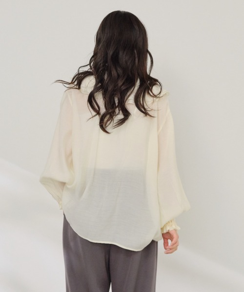 Shelly island（シェリーアイランド）の「フリルシアーブラウス（シャツ/ブラウス・レディース・ホワイト/ベージュ/ブラック・FREE）」の13枚目の写真