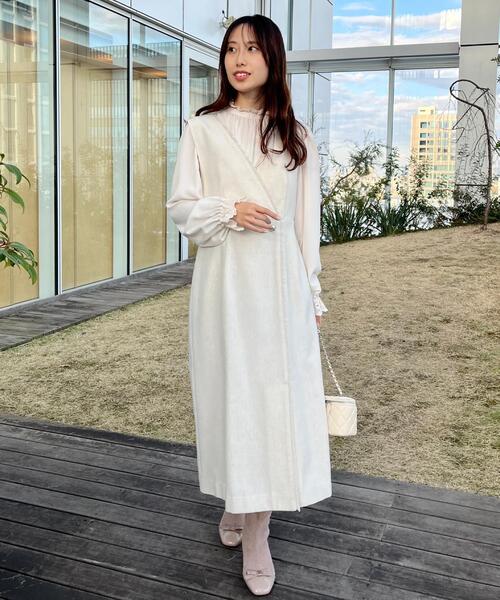 couture brooch（クチュールブローチ）の「【ハレの日・通勤】フリンジツイードジャンスカ（スカート・レディース・グレー/ブラック/アイボリー・42/40/38/36）」の13枚目の写真