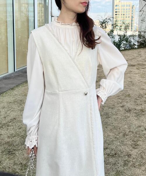 couture brooch（クチュールブローチ）の「【ハレの日・通勤】フリンジツイードジャンスカ（スカート・レディース・グレー/ブラック/アイボリー・42/40/38/36）」の16枚目の写真