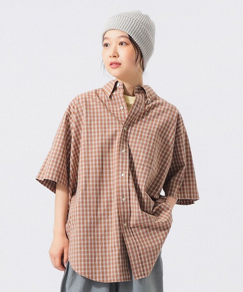 BEAMS BOY(ビームスボーイ)の「ボーイ チェック ビッグ ボタンダウン シャツ(シャツ/ブラウス・レディース・チャコールグレー/ネイビー/ブラウン・ONE SIZE)」の5枚目の写真