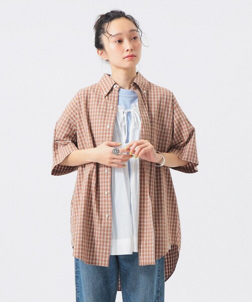 BEAMS BOY(ビームスボーイ)の「ボーイ チェック ビッグ ボタンダウン シャツ(シャツ/ブラウス・レディース・チャコールグレー/ネイビー/ブラウン・ONE SIZE)」の10枚目の写真