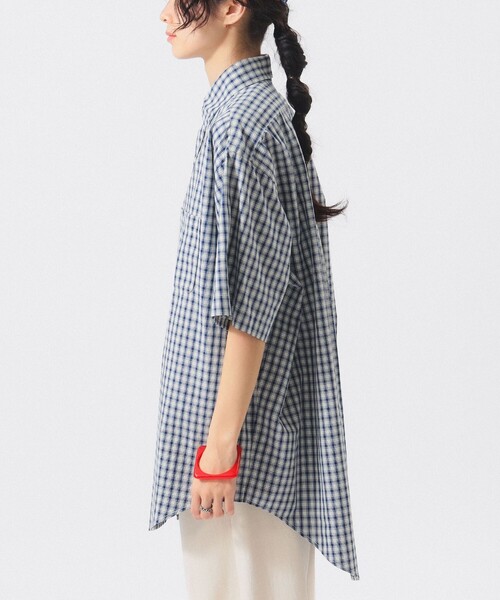 BEAMS BOY(ビームスボーイ)の「ボーイ チェック ビッグ ボタンダウン シャツ(シャツ/ブラウス・レディース・チャコールグレー/ネイビー/ブラウン・ONE SIZE)」の16枚目の写真