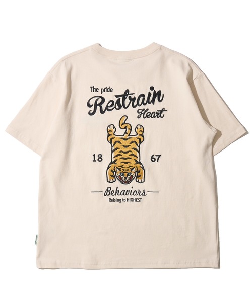 POWER TO THE PEOPLE(パワートゥーザピープル)の「【POWER TO THE PEOPLE】トラ刺繍クルーネックTシャツ(Tシャツ/カットソー・レディース・ブラウン/ブラック/チャコールグレー/オフホワイト・MEDIUM/X-LARGE/LARGE)」の6枚目の写真