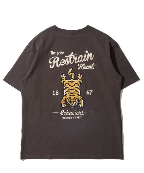 POWER TO THE PEOPLE(パワートゥーザピープル)の「【POWER TO THE PEOPLE】トラ刺繍クルーネックTシャツ(Tシャツ/カットソー・レディース・ブラウン/ブラック/チャコールグレー/オフホワイト・MEDIUM/X-LARGE/LARGE)」の10枚目の写真