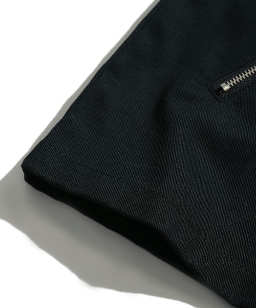 Starting Over(スターティングオーバー)の「double zip collar PUleather short length twill/denim blouson /ダブルジップ エリ PU レザー ショートレングス ツイル/デニムブルゾン 短丈/ハリントンジャケット(ブルゾン・メンズ・ブラック/ブラック系その他・M/L)」の12枚目の写真