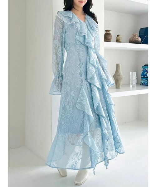 dazzlin(ダズリン)の「レースガウンワンピース(ワンピース・レディース・オフホワイト/ブルー・SMALL/MEDIUM)」の11枚目の写真