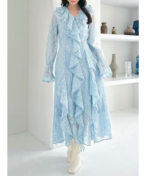 dazzlin(ダズリン)の「レースガウンワンピース(ワンピース・レディース・オフホワイト/ブルー・SMALL/MEDIUM)」の13枚目の写真