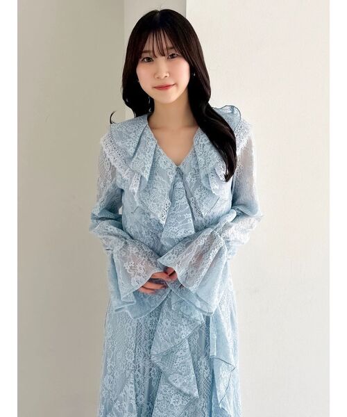 dazzlin(ダズリン)の「レースガウンワンピース(ワンピース・レディース・オフホワイト/ブルー・SMALL/MEDIUM)」の15枚目の写真