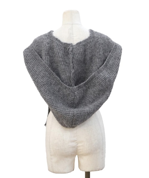 ISOOK（アイスー）の「フード付きマフラー(kiharu select) / フードマフラー ニットマフラー バラクラバ ネックウォーマー ダークブラウン グレー（マフラー・レディース・グレー/ダークブラウン・FREE）」の13枚目の写真