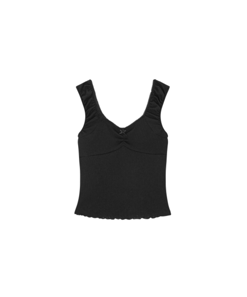 SALAD BAGUNI（サラダバグニ）の「Frill lace cap sleeve - gray（Tシャツ/カットソー・レディース・その他・FREE）」の8枚目の写真