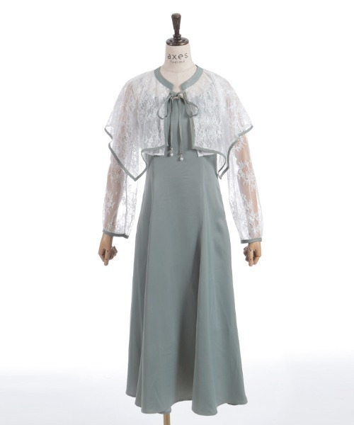 axes femme（アクシーズファム）の「レースケープキャミドレス（ワンピース・レディース・ブラック/モカ/ミント・FREE）」の12枚目の写真