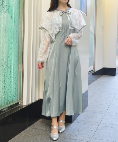 axes femme（アクシーズファム）の「レースケープキャミドレス（ワンピース・レディース・ブラック/モカ/ミント・FREE）」の4枚目の写真