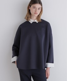 美品✨ルフィル ラウンドカラーブラウス シャツ トップス ブルー Petit Honfleur（プチオンフルール） ブラウス シャツ 「レイヤード