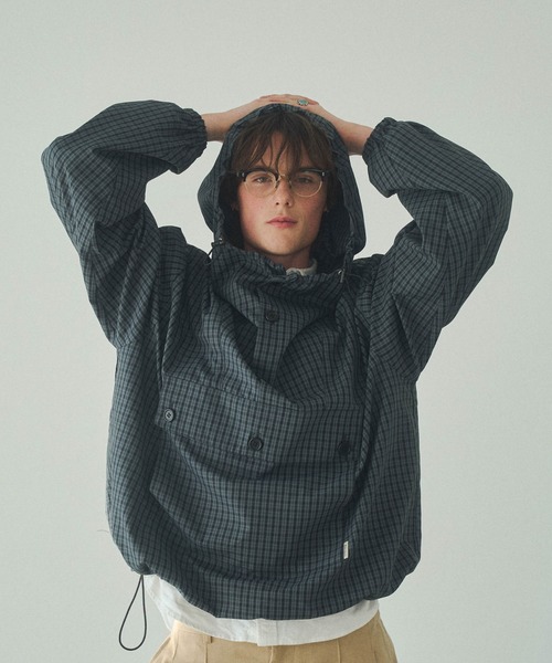 Elanque（エランク）の「checked anorak jacket / チェックアノラック