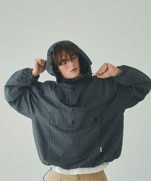 Elanque（エランク）の「checked anorak jacket / チェックアノラック