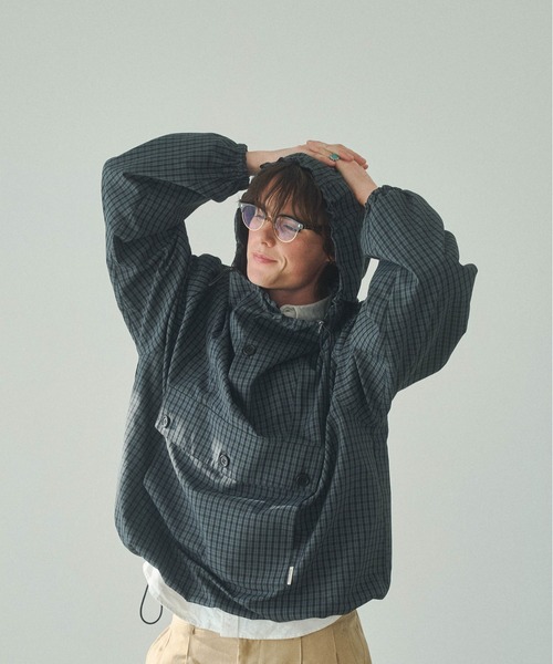 Elanque（エランク）の「checked anorak jacket / チェックアノラック