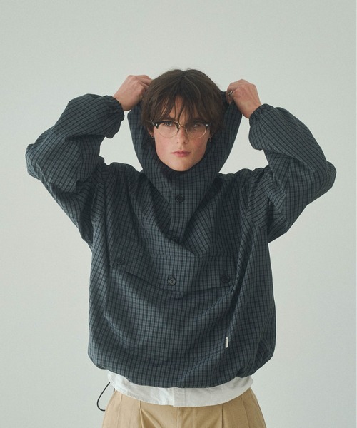 Elanque（エランク）の「checked anorak jacket / チェックアノラック