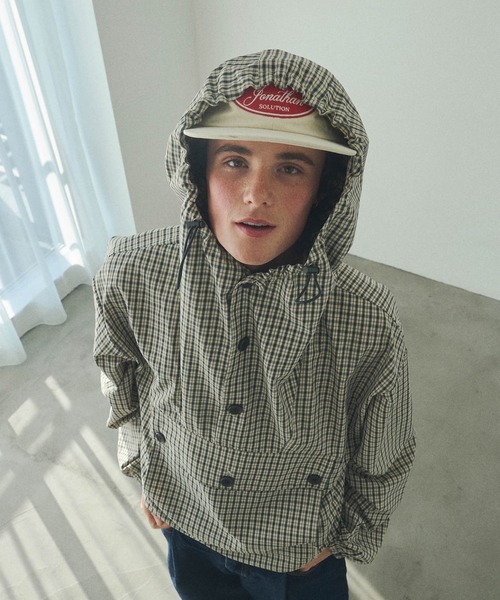 Elanque（エランク）の「checked anorak jacket / チェックアノラック