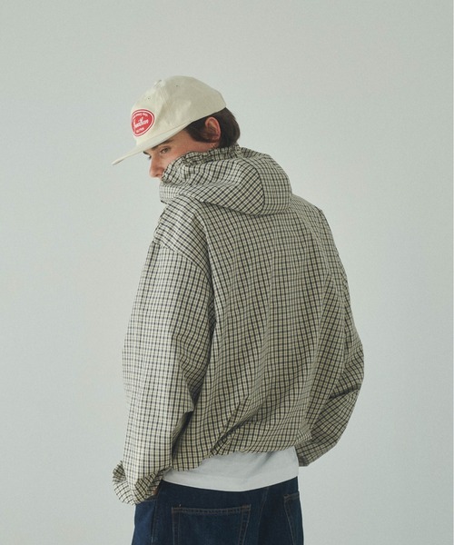 Elanque（エランク）の「checked anorak jacket / チェックアノラック