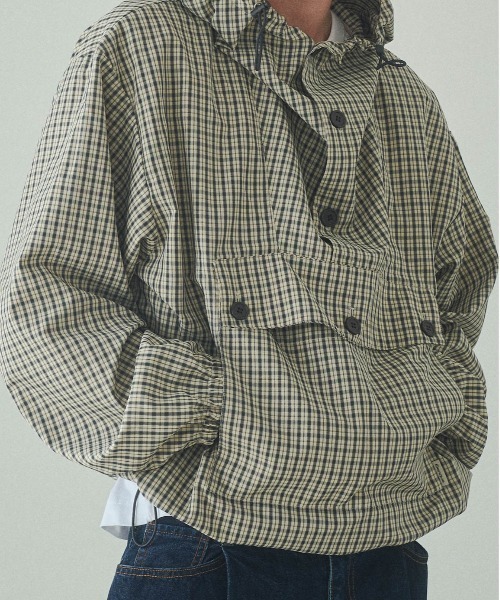 Elanque（エランク）の「checked anorak jacket / チェックアノラック