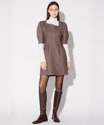 LESEIZEME（レセイジエメ）の「PUFF MINI DRESS - BROWN（ワンピース）」
