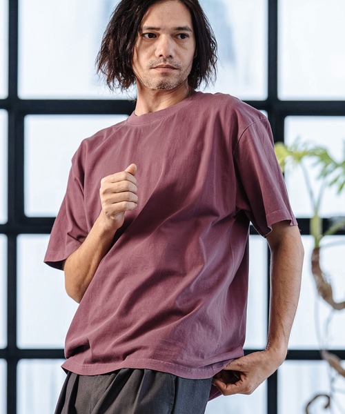 CAMBIO（カンビオ）の「mt10182- Tight Tension Pigment dye Tee ピグメント染めTシャツ(AI-261-005)（Tシャツ/カットソー・メンズ・ブラック/パープル/グレー・S/M/L）」の3枚目の写真