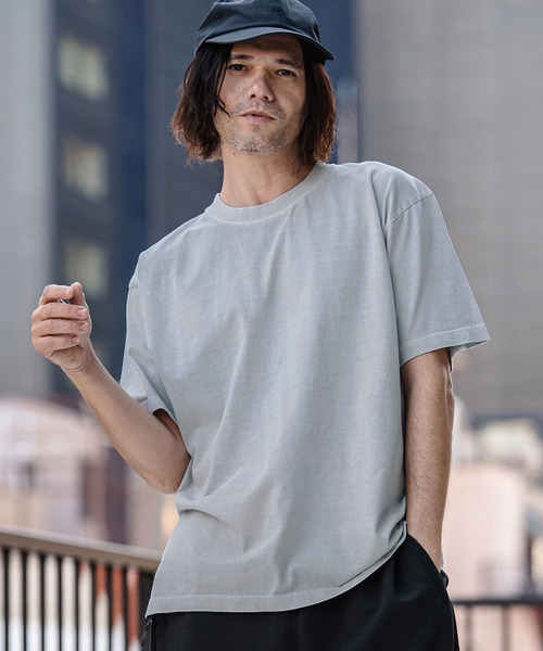 CAMBIO（カンビオ）の「mt10182- Tight Tension Pigment dye Tee ピグメント染めTシャツ(AI-261-005)（Tシャツ/カットソー・メンズ・ブラック/パープル/グレー・S/M/L）」の2枚目の写真