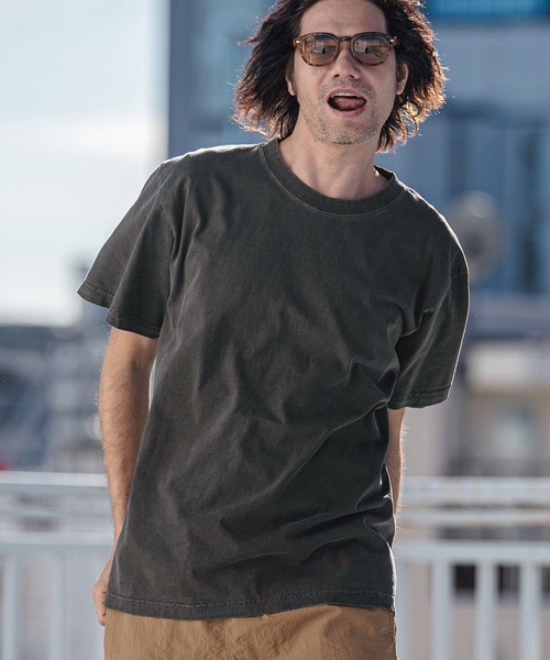 CAMBIO（カンビオ）の「mt10182- Tight Tension Pigment dye Tee ピグメント染めTシャツ(AI-261-005)（Tシャツ/カットソー・メンズ・ブラック/パープル/グレー・S/M/L）」の4枚目の写真