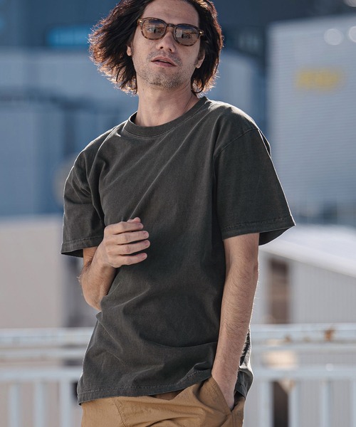 CAMBIO（カンビオ）の「mt10182- Tight Tension Pigment dye Tee ピグメント染めTシャツ(AI-261-005)（Tシャツ/カットソー・メンズ・ブラック/パープル/グレー・S/M/L）」の5枚目の写真