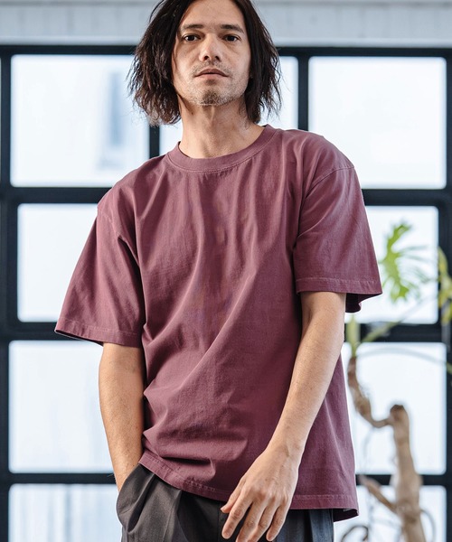 CAMBIO（カンビオ）の「mt10182- Tight Tension Pigment dye Tee ピグメント染めTシャツ(AI-261-005)（Tシャツ/カットソー・メンズ・ブラック/パープル/グレー・S/M/L）」の9枚目の写真