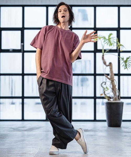 CAMBIO（カンビオ）の「mt10182- Tight Tension Pigment dye Tee ピグメント染めTシャツ(AI-261-005)（Tシャツ/カットソー・メンズ・ブラック/パープル/グレー・S/M/L）」の11枚目の写真