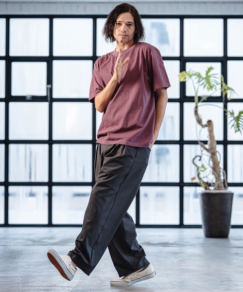 CAMBIO（カンビオ）の「mt10182- Tight Tension Pigment dye Tee ピグメント染めTシャツ(AI-261-005)（Tシャツ/カットソー・メンズ・ブラック/パープル/グレー・S/M/L）」の12枚目の写真