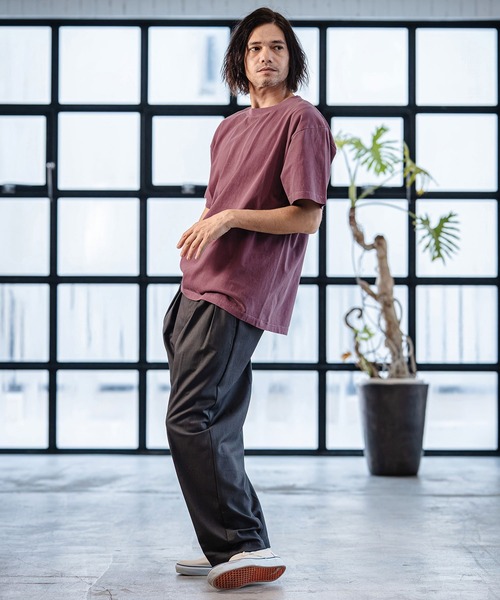 CAMBIO（カンビオ）の「mt10182- Tight Tension Pigment dye Tee ピグメント染めTシャツ(AI-261-005)（Tシャツ/カットソー・メンズ・ブラック/パープル/グレー・S/M/L）」の13枚目の写真