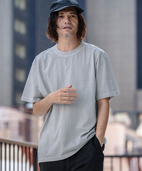 CAMBIO（カンビオ）の「mt10182- Tight Tension Pigment dye Tee ピグメント染めTシャツ(AI-261-005)（Tシャツ/カットソー・メンズ・ブラック/パープル/グレー・S/M/L）」の14枚目の写真